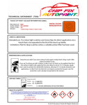 Data Safety Sheet Bmw 1 Series Coupe Inca Orange 202 1971-2010 Orange Instructions for use paint