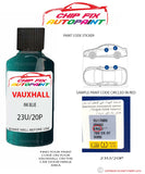 paint code location sticker Vauxhall Calibra Ink Blue 23U/20P 1989-1999 Blue plate find code