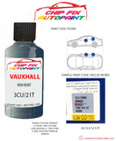 paint code location sticker Vauxhall Astra Iron Heart 3Cu/21T 2006-2010 Blue plate find code