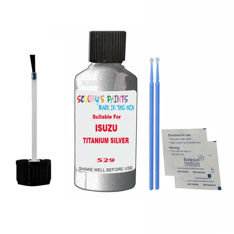 Paint Suitable For ISUZU TITANIUM SILVER Colour Code 529 Touch Up Scratch Repair Paint Kit