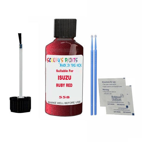 Paint Suitable For ISUZU RUBY RED Colour Code 558 Touch Up Scratch Repair Paint Kit