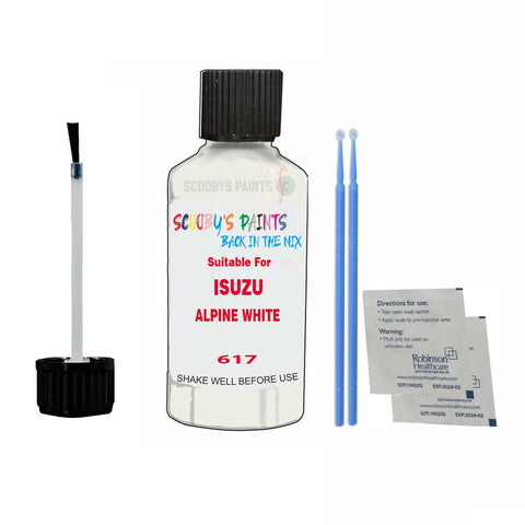 Paint Suitable For ISUZU ALPINE WHITE Colour Code 617 Touch Up Scratch Repair Paint Kit