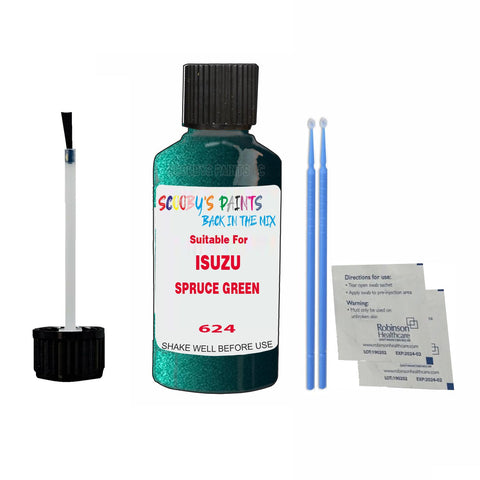 Paint Suitable For ISUZU SPRUCE GREEN Colour Code 624 Touch Up Scratch Repair Paint Kit