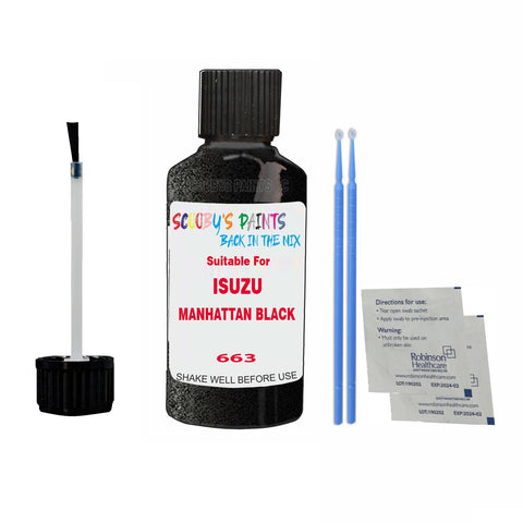 Paint Suitable For ISUZU MANHATTAN BLACK Colour Code 663 Touch Up Scratch Repair Paint Kit