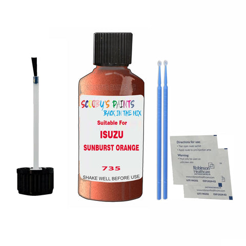 Paint Suitable For ISUZU SUNBURST ORANGE Colour Code 735 Touch Up Scratch Repair Paint Kit