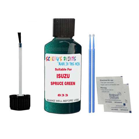 Paint Suitable For ISUZU SPRUCE GREEN Colour Code 833 Touch Up Scratch Repair Paint Kit