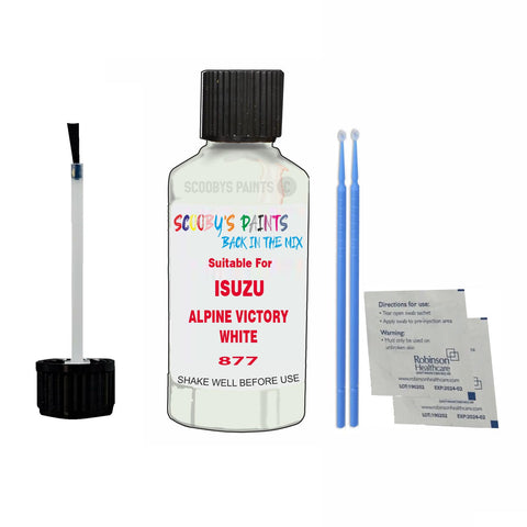 Paint Suitable For ISUZU ALPINE VICTORY WHITE Colour Code 877 Touch Up Scratch Repair Paint Kit