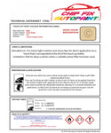 Data Safety Sheet Bmw 3 Series Touring Ivory Ii 9001 382 1996-2000 Beige Instructions for use paint