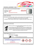 Data saftey sheet Crossgolf Ice Silver LP7X 2006-2010 Silver/Grey instructions for use