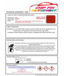 Data Safety Sheet Bmw M5 Japan Red 438 2000-2021 Red Instructions for use paint