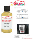 paint code location plate Peugeot Expert Van Jaune Carioca B1, KAK 2002-2014 Yellow Touch Up Paint