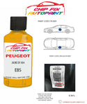 paint code location plate Peugeot Expert Van Jaune Or 1004 EBS 1997-2010 Yellow Touch Up Paint