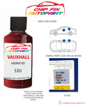 paint code location sticker Vauxhall Antara Kandinsky Red 53U 2007-2008 Red plate find code