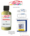 paint code location sticker Vauxhall Corsa Kiwi 384/15H/43U 2000-2003 Green plate find code