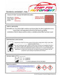 Data Safety Sheet Vauxhall Karl Korallen Red G32 2018-2019 Red Instructions for use paint