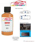 paint code location sticker Bmw Z Series Kyalami Uni 351 1997-1999 Orange plate find code