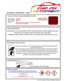 Data saftey sheet T6 Van/Camper Kirsch Red LH3T 2014-2021 Red instructions for use