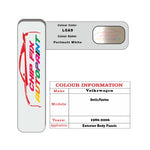 Vw Beetle Perlmutt White L0A9 1986-2006 White paint code location sticker
