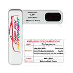Paint code location for Vw Corrado Ebenholz Black L041 1967-2021 Black Code sticker paint plate chip pen paint
