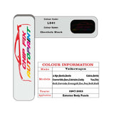 Paint code location for Vw Corrado Ebenholz Black L041 1967-2021 Black Code sticker paint plate chip pen paint
