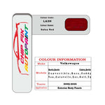 Vw Bora Salsa Red LA3H 2005-2016 Red paint code location sticker