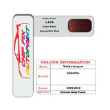 Paint code location for Vw Golf Plus Amaryllis Red LA3S 2009-2012 Red Code sticker paint plate chip pen paint