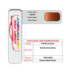 Paint code location for Vw Touran Red Rock LA3U 2007-2010 Orange Code sticker paint plate chip pen paint