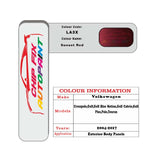 Paint code location for Vw Golf Plus Sunset Red LA3X 2004-2017 Red Code sticker paint plate chip pen paint