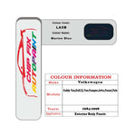 Paint code location for Vw Polo Marine Blue LA5B 1984-1998 Blue Code sticker paint plate chip pen paint