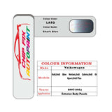Paint code location for Vw Golf Plus Shark Blue LA5Q 2007-2014 Blue Code sticker paint plate chip pen paint