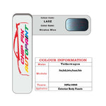 Paint code location for Vw Polo Stratos Blue LA5Z 1984-1992 Blue Code sticker paint plate chip pen paint