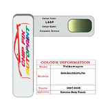 Vw Golf Cosmic Green LA6P 1997-2018 Green paint code location sticker