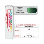 Vw Polo Science Green LA6S 2002-2018 Green paint code location sticker