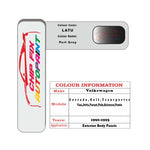 Vw Golf Perl Grey LA7U 1990-1995 Silver/Grey paint code location sticker