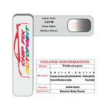 Paint code location for Vw Polo Gti Reflex Silver LA7W 2000-2022 Silver/Grey Code sticker paint plate chip pen paint