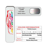 Paint code location for Vw Golf Plus Reflex Silver LA7W 2000-2022 Silver/Grey Code sticker paint plate chip pen paint