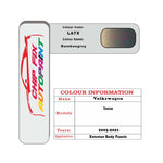 Paint code location for Vw Touran Bambusgrey LA7X 2003-2021 Silver/Grey Code sticker paint plate chip pen paint