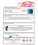 Data Safety Sheet Vauxhall Vectra Lagoon Blue 26U/26L/271 1991-2001 Blue Instructions for use paint