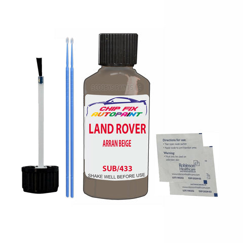 Land Rover Arran Beige Paint Code Sub/433 Touch Up Paint Scratch Repair