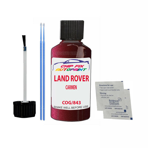 Land Rover Carmen Paint Code Cog/843 Touch Up Paint Scratch Repair