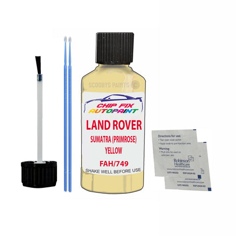 Land Rover Sumatra (Primrose) Yellow Paint Code Fah/749 Touch Up Paint Scratch Repair
