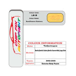Paint code location for Vw Beetle Sunflower/Saturn Yellow LB1B 2002-2016 Yellow Code sticker paint plate chip pen paint