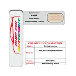 Vw Beetle Harvestmoon Beige LB1M 2002-2011 Brown/Beige/Gold paint code location sticker