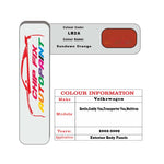 Paint code location for Vw Multivan Sundown Orange LB2A 2002-2009 Orange Code sticker paint plate chip pen paint