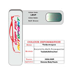 Paint code location for Vw Passat Soft Green LB6P 1993-1998 Blue Code sticker paint plate chip pen paint