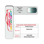Paint code location for Vw Passat Mint LB6U 1991-2003 Green Code sticker paint plate chip pen paint
