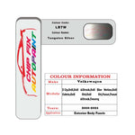 Paint code location for Vw Golf Gti Tungsten Silver LB7W 2010-2021 Silver/Grey Code sticker paint plate chip pen paint