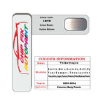 Paint code location for Vw Golf Satin Silver LB7Z 1991-2004 Silver/Grey Code sticker paint plate chip pen paint