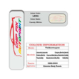 Paint code location for Vw Golf Candy White LB9A 1993-2021 White Code sticker paint plate chip pen paint
