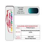 Paint code location for Vw Golf Bright Green LC6M 1997-2003 Green Code sticker paint plate chip pen paint
